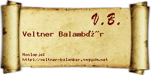 Veltner Balambér névjegykártya